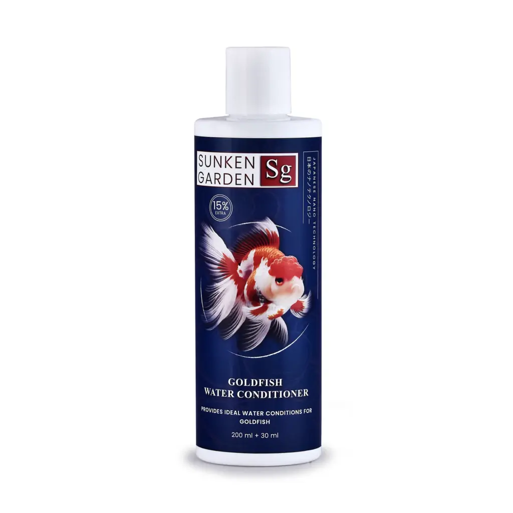 Buy Sunken Garden Goldfish Water Conditioner, goldfish water conditioner India, aquarium dechlorinator for goldfish, pH stabiliser for goldfish tank, Indian tap water conditioner for aquariums, chlorine neutralizer for goldfish, goldfish parasite prevention water treatment, goldfish bowl water conditioner, 100ml goldfish water conditioner, 200ml goldfish water conditioner, goldfish tank setup India, goldfish safe water treatment, cold water fish water conditioner, tap water purifier for goldfish aquarium