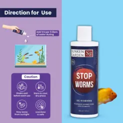 Buy Sunken Garden Stop Worms, aquarium dewormer India, fish deworming treatment, internal parasite remover for fish, tapeworm treatment aquarium, roundworm treatment fish tank, gut parasite remedy fish, quarantine dewormer for fish, safe dewormer for community tanks, freshwater fish parasite treatment