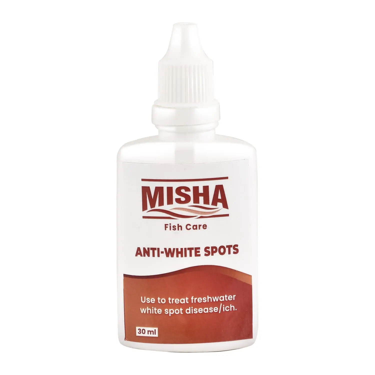Misha Anti-White Spot Aquarium Treatment - 30ml - Image 1 Misha Anti-White Spot Aquarium Treatment - 30ml - misha anti-white spot, aquarium white spot treatment, fish ich medicine, parasitic fish treatment, freshwater fish disease, saltwater fish disease, aquarium medication, fish health product, ich treatment for fish, fish parasite remedy
