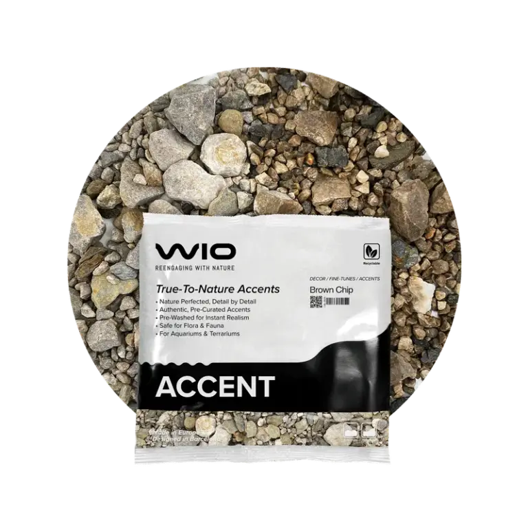Buy WIO Brown Accent Gravel Mix Online India, brown aquarium accent gravel India, biotope aquascaping accent substrate, natural brown aquarium gravel, WIO brown chip 750g, decorative aquarium gravel India, nature aquascape accent stones, freshwater aquarium detailing gravel