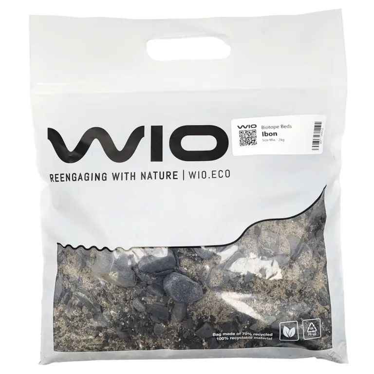Buy WIO Ibon Biotope Bed Mix India online, biotope aquarium substrate India, natural riverbed substrate aquarium, WIO biotope bed mix 2kg, nature aquarium substrate, freshwater biotope sand mix, inert aquarium substrate India, biotope aquascaping materials