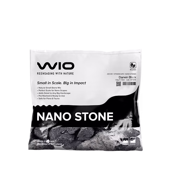WIO Darwin Black Lava Nano Rock 2kg, black lava rock aquarium India, nano aquascaping lava stone, WIO lava rock nano tank, shrimp aquarium lava rock, aquascaping lava stone India, volcanic aquarium rock nano