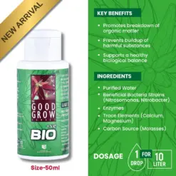 The Good Grow Series BIO 50ml - beneficial bacteria supplement, aquarium maintenance, organic waste breakdown, healthy aquarium ecosystem, water clarity improvement, fishkeeping routine