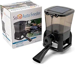 Jebao AFD-6 Solar Automatic Pond Fish Feeder Pellet Dispenser - Jebao AFD-6, solar automatic pond fish feeder, automatic fish feeder, pond fish food dispenser, solar fish feeder, outdoor fish feeder, programmable fish feeder, weatherproof fish feeder, Jebao solar powered pond feeder India, best automatic fish feeder for ponds, aquarium fish food dispenser outdoor, fish feeding automation solution, 10-liter fish feeder, 6-liter fish feeder, LED display fish feeder, rainproof fish feeder