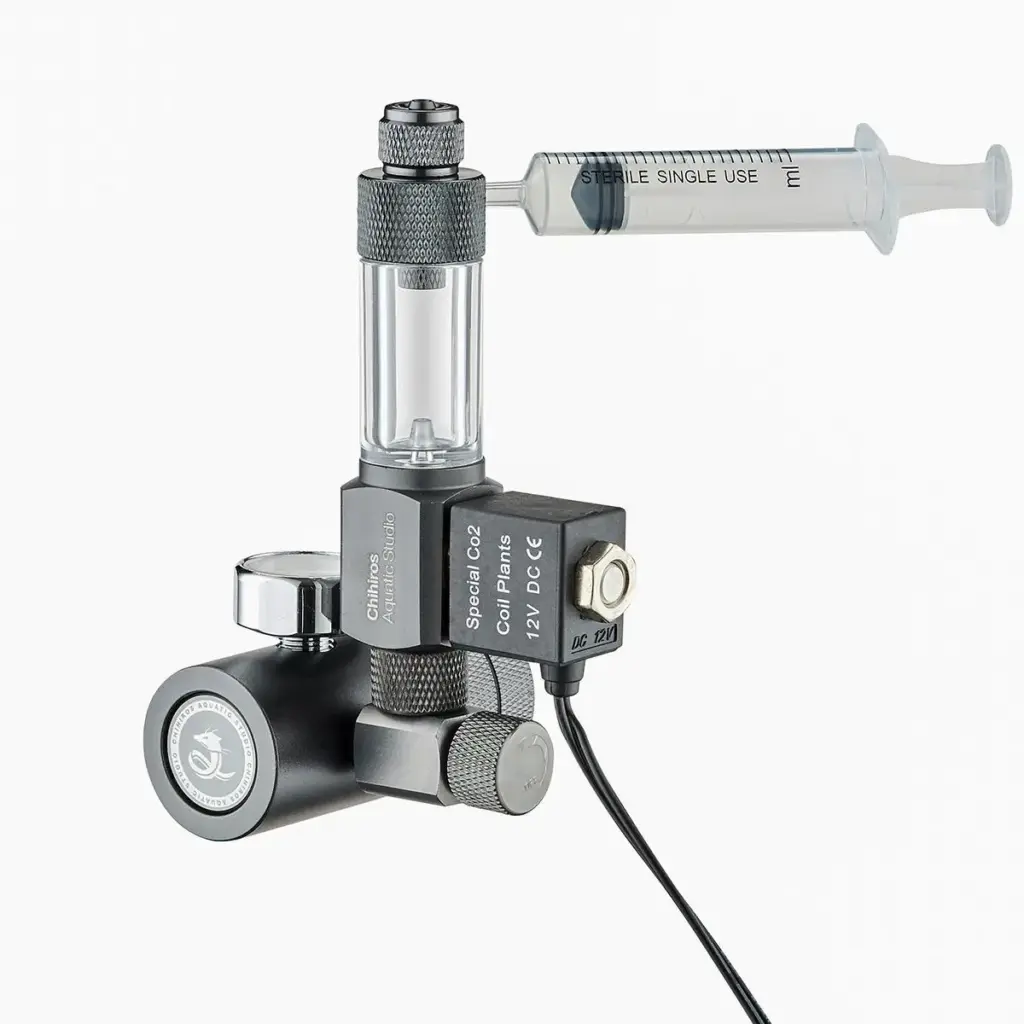Chihirios CO2 Regulator Mate W 21.8, aquarium CO2 regulator, planted tank CO2 system, CO2 diffuser regulator, W 21.8 CO2 regulator, solenoid CO2 regulator, CO2 regulator with bubble counter, compact aquarium CO2 regulator, easy install CO2 regulator, Chihirios aquarium products, CO2 system for aquatic plants, CO2 for planted tank India, buy aquarium CO2 regulator online, professional CO2 regulator, beginner CO2 regulator aquarium