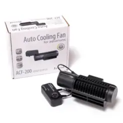 Jebao ACF-200 Automatic Aquarium Cooling Fan - Jebao ACF-200, automatic aquarium cooling fan, fish tank cooler, aquarium water chiller, quiet aquarium fan, energy-efficient aquarium fan, evaporative cooling fan aquarium, aquarium cooler for 80 liter tank, Jebao cooling fan India, automatic fish tank fan for summer, reduce aquarium temperature India, low power aquarium cooling solution