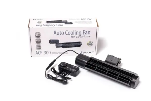 Jebao ACF-300 Automatic Aquarium Cooling Fan - Jebao ACF-300, aquarium cooling fan, automatic aquarium cooler, silent aquarium fan, fish tank cooling solution, evaporative cooling fan for aquarium, Jebao cooling fan, 120 liter aquarium fan, low power aquarium cooler, cross-flow aquarium fan, aquarium temperature control, cooling fan for fish tank, quiet aquarium cooler India, energy efficient aquarium fan, clamp-on aquarium fan
