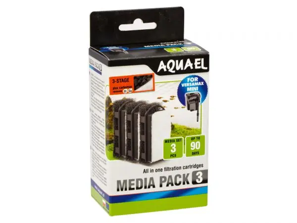 Aquael FZN Mini Carbon Media Pack - Aquael Media Pack 3-Stage (Carbon), Versamax FZN Mini filter media, aquarium filter replacement, 3-stage filter pack, activated carbon filter media, Aquael filter pack India, Versamax aquarium filter spare part, aquarium filter maintenance tips, how to replace filter media in Versamax