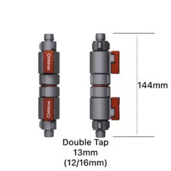 Chihiros Double Tap Quick Connect, Chihiros double tap valve, Chihiros quick connect 12/16mm, Chihiros quick connect 16/22mm, aquarium hose quick connector, canister filter double tap valve, aquarium hose shut off valve, external filter quick disconnect, aquarium filter accessories India, Chihiros canister filter accessories