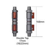 Chihiros Double Tap Quick Connect, Chihiros double tap valve, Chihiros quick connect 12/16mm, Chihiros quick connect 16/22mm, aquarium hose quick connector, canister filter double tap valve, aquarium hose shut off valve, external filter quick disconnect, aquarium filter accessories India, Chihiros canister filter accessories