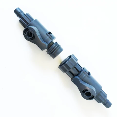 Shiruba Quick Release Double Tap Valve Shiruba CA-312D12, Shiruba quick release double tap, Shiruba double tap 12/16mm, Shiruba double tap 16/22mm, aquarium hose quick connector, canister filter quick release valve, aquarium hose shut off valve, external filter hose connector, canister filter accessories India, aquarium filter double tap valve