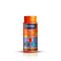 Intan Bits - Slow Sinking Fish Food | Crumble - Intan Bits fish food, slow sinking crumble for discus, Discus fish food India, colour enhancing fish food, Antarctic krill fish feed, community fish food for Danios and Barbs, high protein discus food, best food for vibrant fish colours