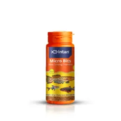 Intan Micro Bits - Slow Sinking Fish Food for Small Mouth Tropical Fish - Intan Micro Bits, slow sinking fish food, small mouth tropical fish food, neon tetra pellets, rasbora fish feed, danio fish food, high protein aquarium food, fish food with garlic, Antarctic krill fish food, best food for endler guppies, water stable fish pellets India