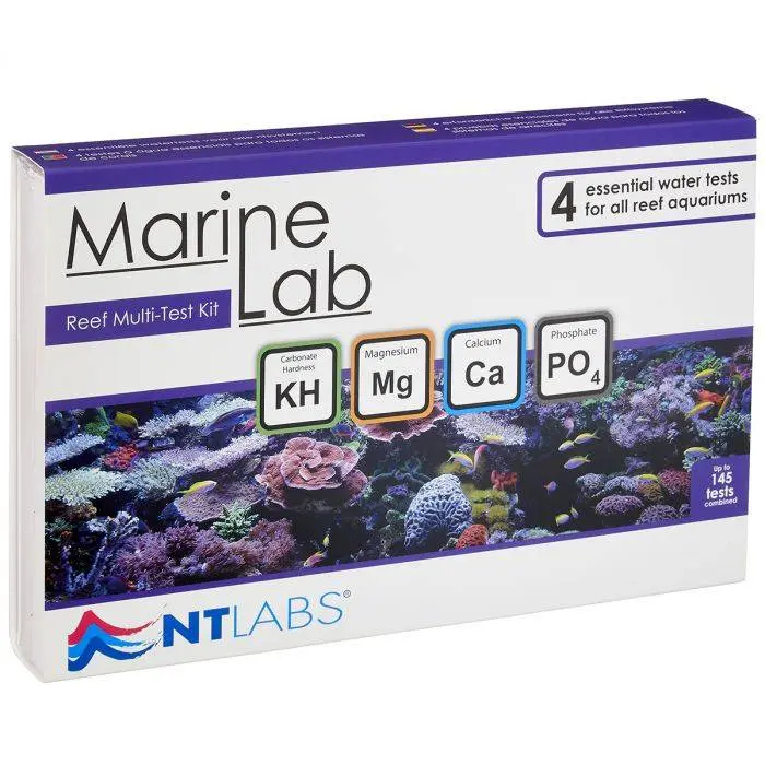 NT Labs Marine Lab Reef Multi-Test Kit - Image 1 NT Labs Marine Lab Reef Multi-Test Kit - NT Labs Marine Lab Reef Multi-Test Kit, reef aquarium test kit India, saltwater water testing kit, KH Magnesium Calcium Phosphate test, titration test kit for reef tanks, saltwater aquarium parameter monitoring, reef tank water chemistry kit, professional reef test kit India