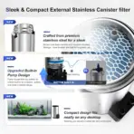 FZone External Canister Filter - external canister filter for nano tank, stainless steel aquarium filter, USB powered fish tank filter, small aquarium canister filter India, nano tank filtration system, quiet external filter for desktop aquarium, multi stage aquarium filter, stainless steel canister filter price India