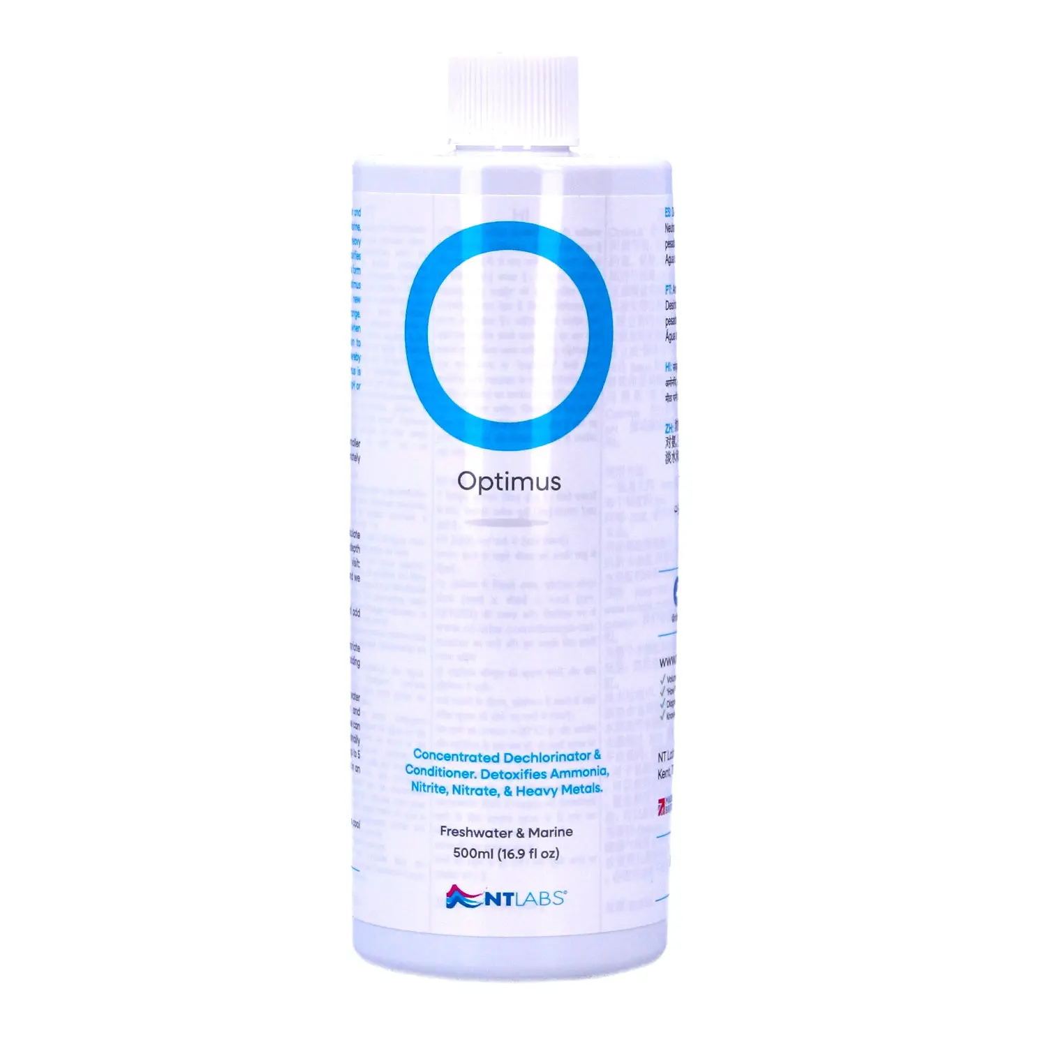 NT Labs Optimus Water Conditioner Dechlorinator Ammonia Remover | 500ml - Image 2 NT Labs Optimus Water Conditioner Dechlorinator Ammonia Remover | 500ml - NT Labs Optimus India, aquarium dechlorinator India, fish tank water conditioner, ammonia remover for aquarium, chloramine neutralizer for fish tank, marine water conditioner India, freshwater dechlorinator, heavy metal detoxifier for aquarium, prevent new tank syndrome, best water conditioner for saltwater fish